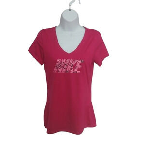 Nike Pro Dry Fit Top V Neck  Hot Pink M